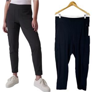 NWT $98 -ATHLETA- Black Chelsea Cargo Lined Pants, Plus Size 16 Style #631619